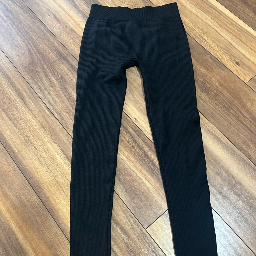 Fashion Nova Black Ribbed Pants